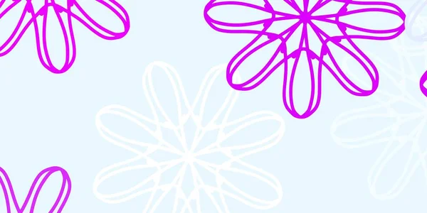 Light Purple Vector Doodle Vorlage Mit Blumen Einfaches Design Mit — Stockvektor