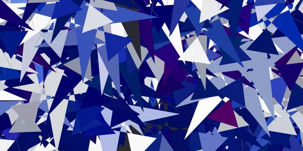 Синя Векторна Текстура Випадковими Трикутниками Видатна Абстрактна Ілюстрація Діапазоном Барвистих — стоковий вектор