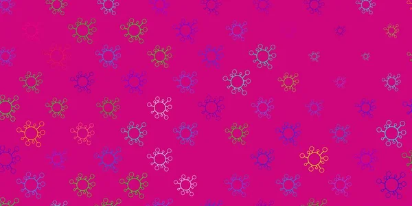 Fond Vectoriel Multicolore Foncé Avec Des Symboles Virus Conception Simple — Image vectorielle