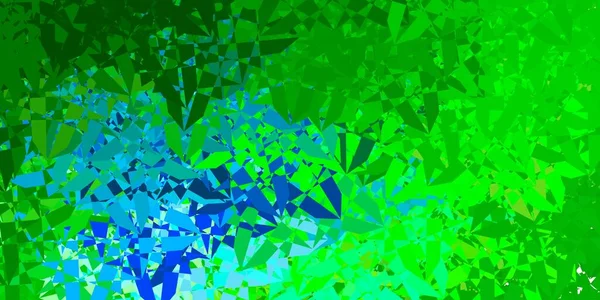Ljusblå Grön Vektor Mönster Med Polygonala Former Triangelformade Former Med — Stock vektor