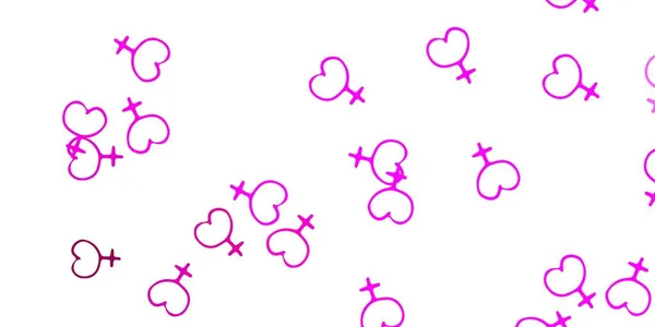 Textura Vectorial Rosa Claro Con Símbolos Derechos Mujer Diseño Simple — Vector de stock