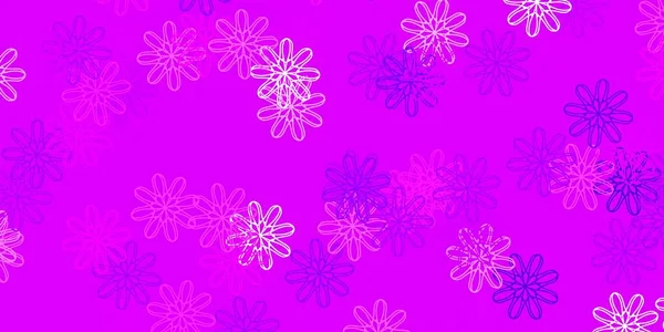 Light Purple Vector Doodle Textur Mit Blumen Abstrakte Illustration Mit — Stockvektor