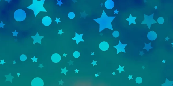 Светло Голубой Векторный Шаблон Кругами Звездами — стоковый вектор