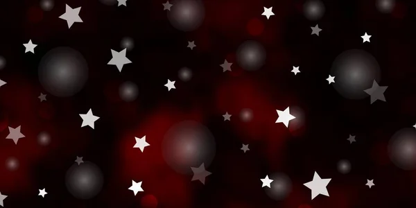 Fondo Vectorial Rojo Oscuro Con Círculos Estrellas — Vector de stock