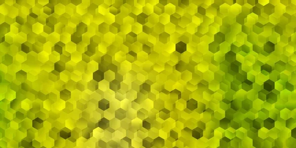 Textura Verde Claro Vector Amarillo Con Hexágonos Colores Ilustración Abstracta — Vector de stock