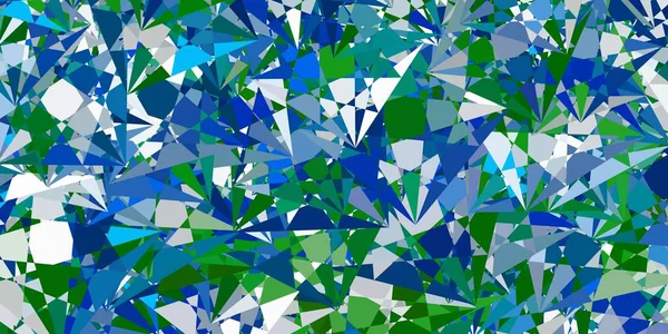 浅蓝色 绿色矢量图案与多边形 宏伟的抽象说明与三角形的形状 商业广告模板 — 图库矢量图片