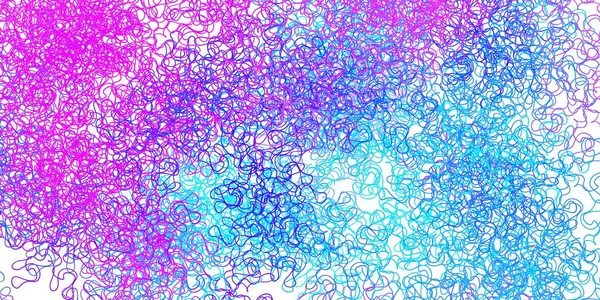 Светло Розовый Синий Векторный Фон Изогнутыми Линиями Красочная Иллюстрация Абстрактном — стоковый вектор