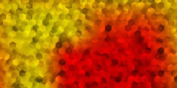 六角形の明るい赤 黄色のベクトルパターン グラデーションの六角形のモダンな抽象画 ウェブサイトのポスター バナーデザイン — ストックベクタ