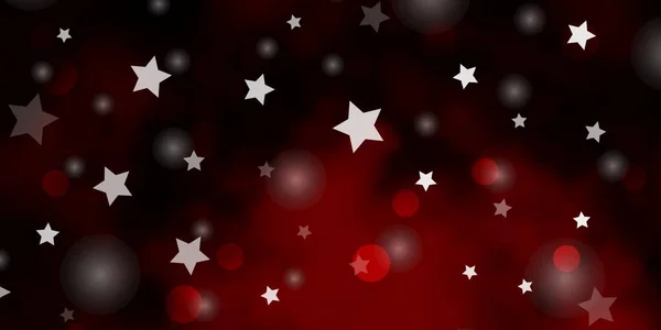 Fundo Vetorial Vermelho Escuro Com Círculos Estrelas Design Abstrato Estilo — Vetor de Stock