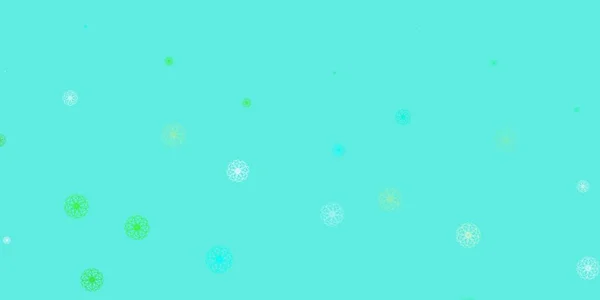 Світло Зелений Векторний Каракулевий Фон Квітами Простий Дизайн Квітами Абстрактному — стоковий вектор