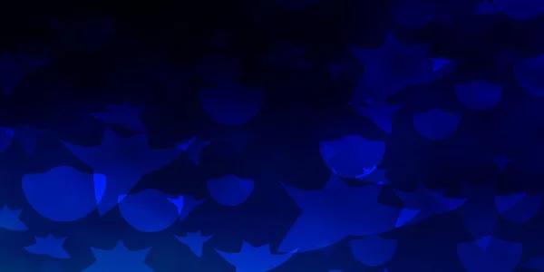 Textura Vetorial Azul Escuro Com Círculos Estrelas —  Vetores de Stock