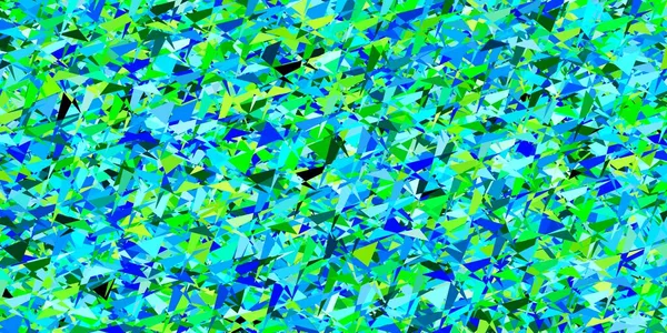 Hellblaue Grüne Vektorschablone Mit Kristallen Dreiecken Illustration Mit Einer Reihe — Stockvektor