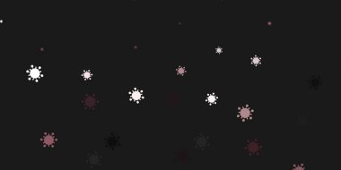 Virüs sembollü açık gri vektör arkaplanı. Dekoratif tarzında renkli işaretleri olan akıllı illüstrasyon. Karantina olayları için en iyi tasarım.