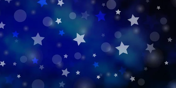 Luz Azul Vector Fondo Con Círculos Estrellas — Archivo Imágenes Vectoriales