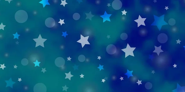 Modelo Vetor Azul Claro Com Círculos Estrelas — Vetor de Stock