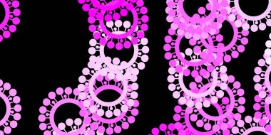 Üzerinde grip belirtileri olan koyu mor bir vektör şablonu. Enfeksiyon formları ile soyut tarzda basit tasarım. Sağlık korunması için duvar kağıdı.