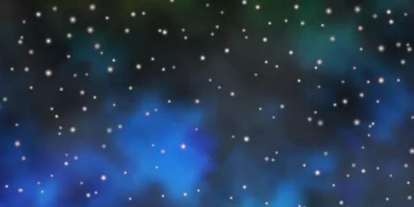 Dunkelblaues Grünes Vektormuster Mit Abstrakten Sternen — Stockvektor