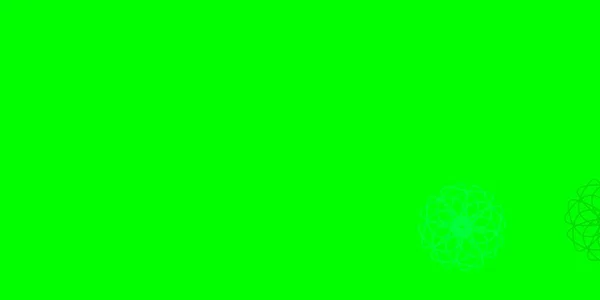 Ljusgrön Vektor Klotter Bakgrund Med Blommor Abstrakt Illustration Med Blommor — Stock vektor