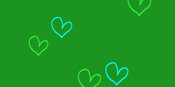 Светло Зеленая Векторная Текстура Прекрасными Сердцами Иллюстрация Сердечными Мыслями День — стоковый вектор
