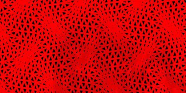 Koyu kırmızı, sarı vektör çokgen zemin. Değişken üçgenli renkli soyut çizimler. Tasarımlarınız için örnek.