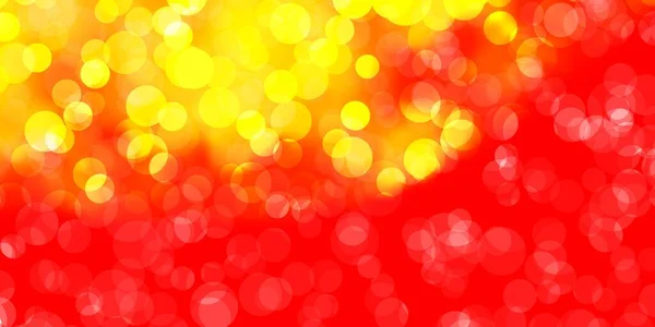 Vermelho Claro Modelo Vetor Amarelo Com Círculos Glitter Ilustração Abstrata — Vetor de Stock
