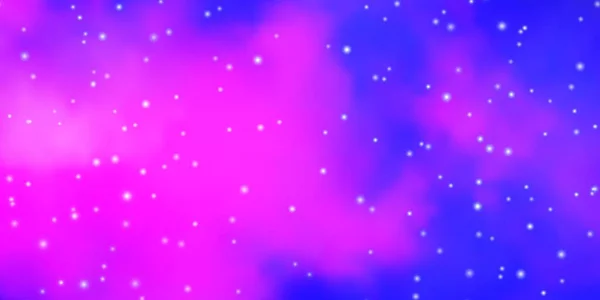 Luz Púrpura Fondo Vectorial Rosa Con Estrellas Pequeñas Grandes — Vector de stock