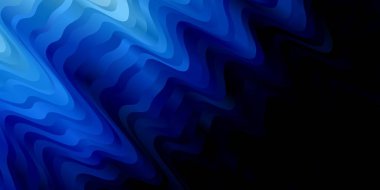 Kıvrımlı koyu mavi vektör arkaplan. Renkli çizimler, kıvrımlardan oluşur. Posterleriniz ve afişleriniz için en iyi tasarım.