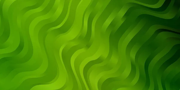 Hellgrüner Gelber Vektorhintergrund Mit Linien Illustration Abstrakten Stil Mit Geschwungenem — Stockvektor