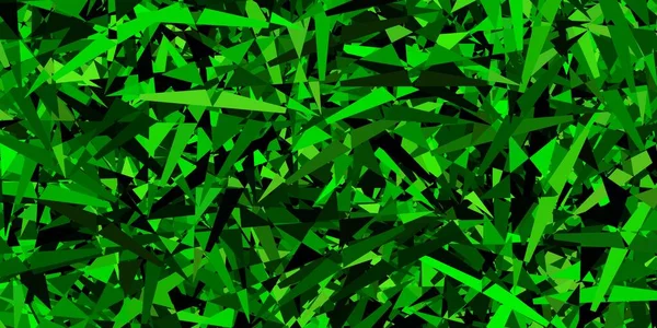 三角形 線で暗緑色のベクトル背景 カラフルな抽象的な三角形のウェブ素材のイラスト Cm用テンプレート — ストックベクタ