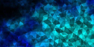 Çokgen şekilli koyu mavi vektör deseni. Üçgenli soyut gradyan çizimi. İniş sayfaları için şablon.