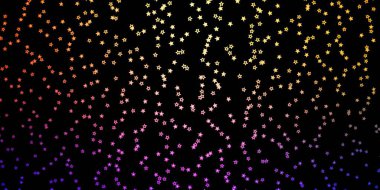 Koyu mavi, neon yıldızlı sarı vektör şablonu.