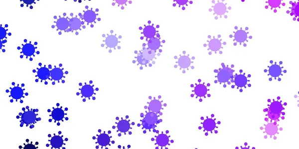 Ljusrosa Blå Vektor Mönster Med Coronavirus Element Abstrakt Illustration Med — Stock vektor