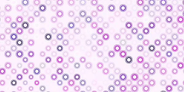 Світло Фіолетовий Рожевий Векторний Візерунок Елементами Коронавірусу Абстрактна Ілюстрація Біологічними — стоковий вектор