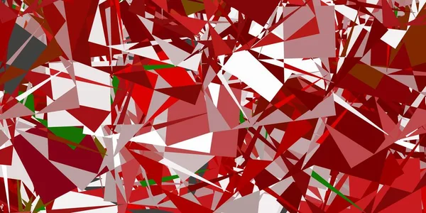 Lichtgroene Rode Vectorachtergrond Met Driehoeken Driehoek Vormen Met Kleurrijke Gradiënt — Stockvector