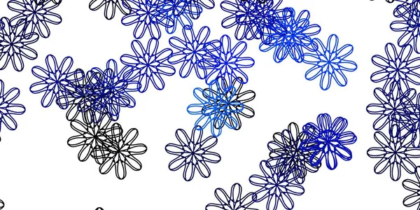 Modèle Doodle Vectoriel Bleu Clair Avec Des Fleurs Illustration Colorée — Image vectorielle