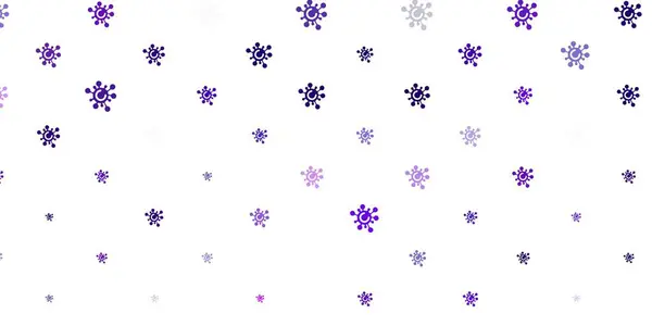 Светло Фиолетовый Розовый Вектор Коронавирусными Элементами Умная Иллюстрация Коварными Знаками — стоковый вектор