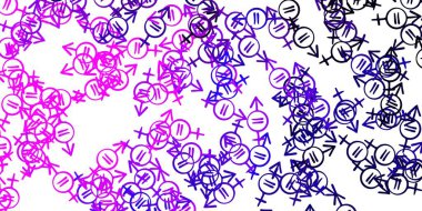 Kadın sembollü açık mor vektör arkaplan. Değişken feminizm şekilli renkli bir illüstrasyon. Web siteniz için basit tasarım.