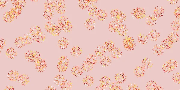 Texture Doodle Vectorielle Orange Clair Avec Des Fleurs Illustration Abstraite — Image vectorielle
