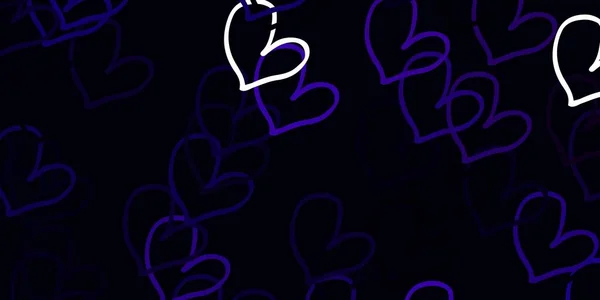 Светло Фиолетовый Розовый Вектор Искушает Одухотворенными Сердцами Декоративная Сияющая Иллюстрация — стоковый вектор