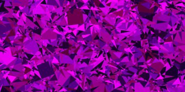 Koyu pembe, rastgele üçgenli sarı vektör dokusu. Renkli üçgenler aralığıyla soyut bir illüstrasyon. Terfi modelleri.