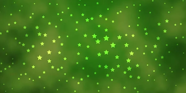 Patrón Vectorial Verde Oscuro Con Estrellas Abstractas — Archivo Imágenes Vectoriales