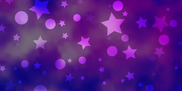 Ανοιχτό Ροζ Μπλε Διάνυσμα Φόντο Κύκλους Αστέρια — Διανυσματικό Αρχείο