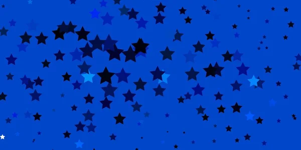 Fundo Vetorial Azul Escuro Com Estrelas Pequenas Grandes Ilustração Colorida —  Vetores de Stock