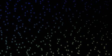 Koyu mavi, küçük ve büyük yıldızlı yeşil vektör arkaplan.