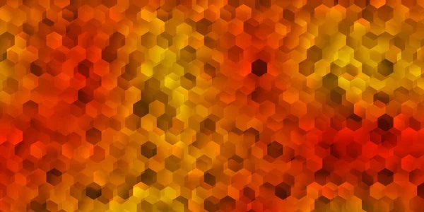 Modèle Vectoriel Orange Clair Avec Hexagones Fond Flou Créatif Avec — Image vectorielle