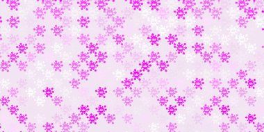 Hastalık sembollü açık pembe vektör dokusu. Değişik tıbbi şekillere sahip renkli soyut çizimler. Biyolojik tehlike uyarısı için tasarım.