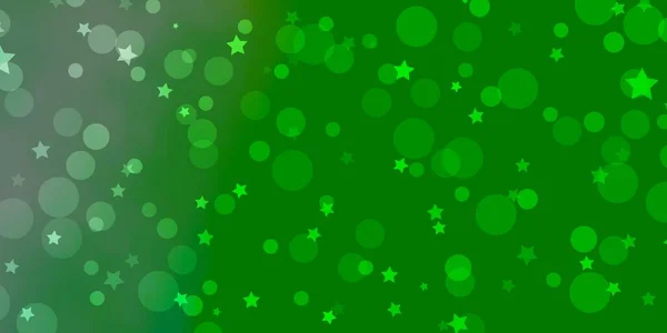 Textura Vectorial Verde Claro Con Círculos Estrellas — Archivo Imágenes Vectoriales