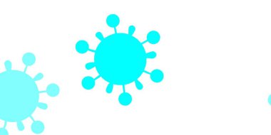 Açık mavi, içinde virüs sembolleri olan yeşil vektör arkaplanı. Basit ve soyut bir şekilde renkli hastalık sembolleri. Karantina olayları için en iyi tasarım.