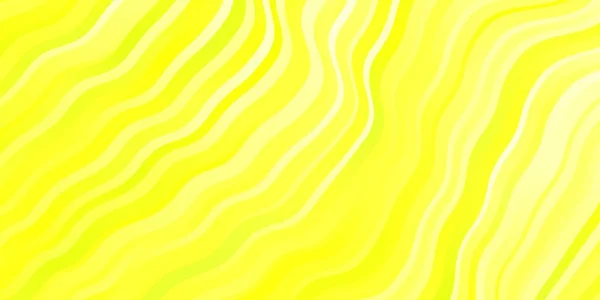 Hellgrüner Gelber Vektorhintergrund Mit Gebogenen Linien Brandneue Bunte Illustration Mit — Stockvektor