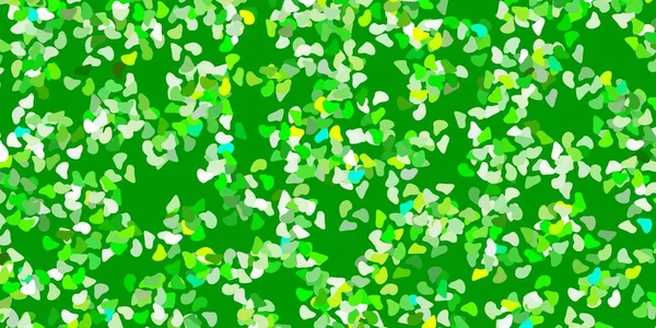 Hellgrüner Gelber Vektorhintergrund Mit Chaotischen Formen Bunte Abstrakte Formen Mit — Stockvektor